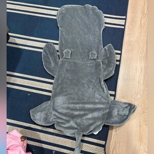 Gray Hippo Plush Blanket - can go inside hippo mouth